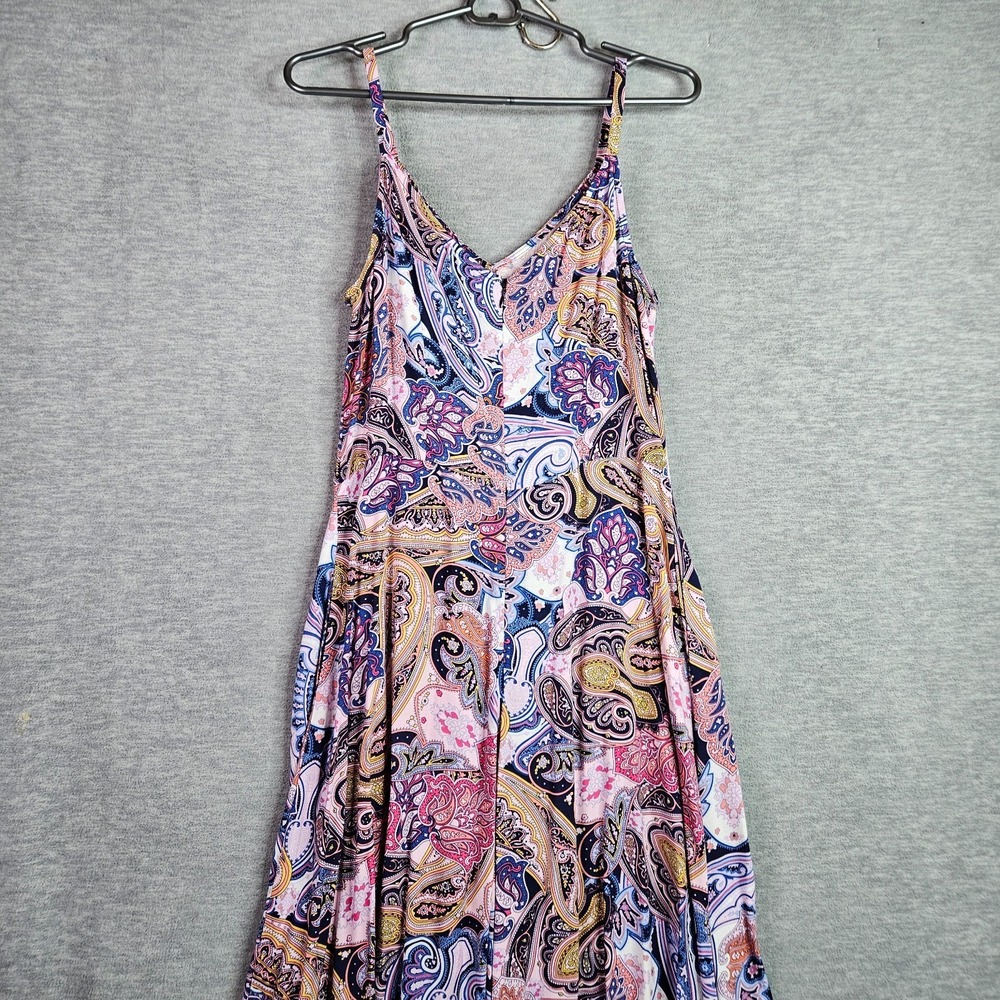 MSK Women's Paisley High Low Sleeveless Boho Flowy Romper Sz M NWT - Picture 2 of 13